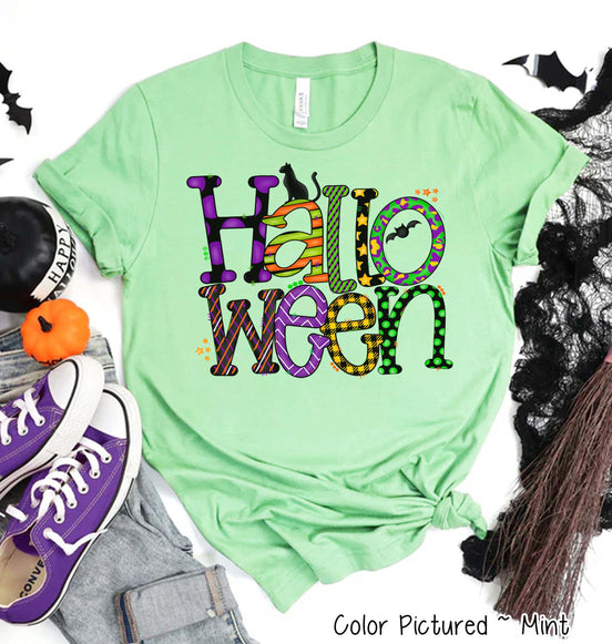 Halloween Doodle Letters Halloween Tee