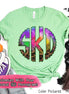 Big Monogram Watercolor & Leopard Halloween Tee