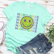 Smiley Face Happy Face Mardi Gras Tee
