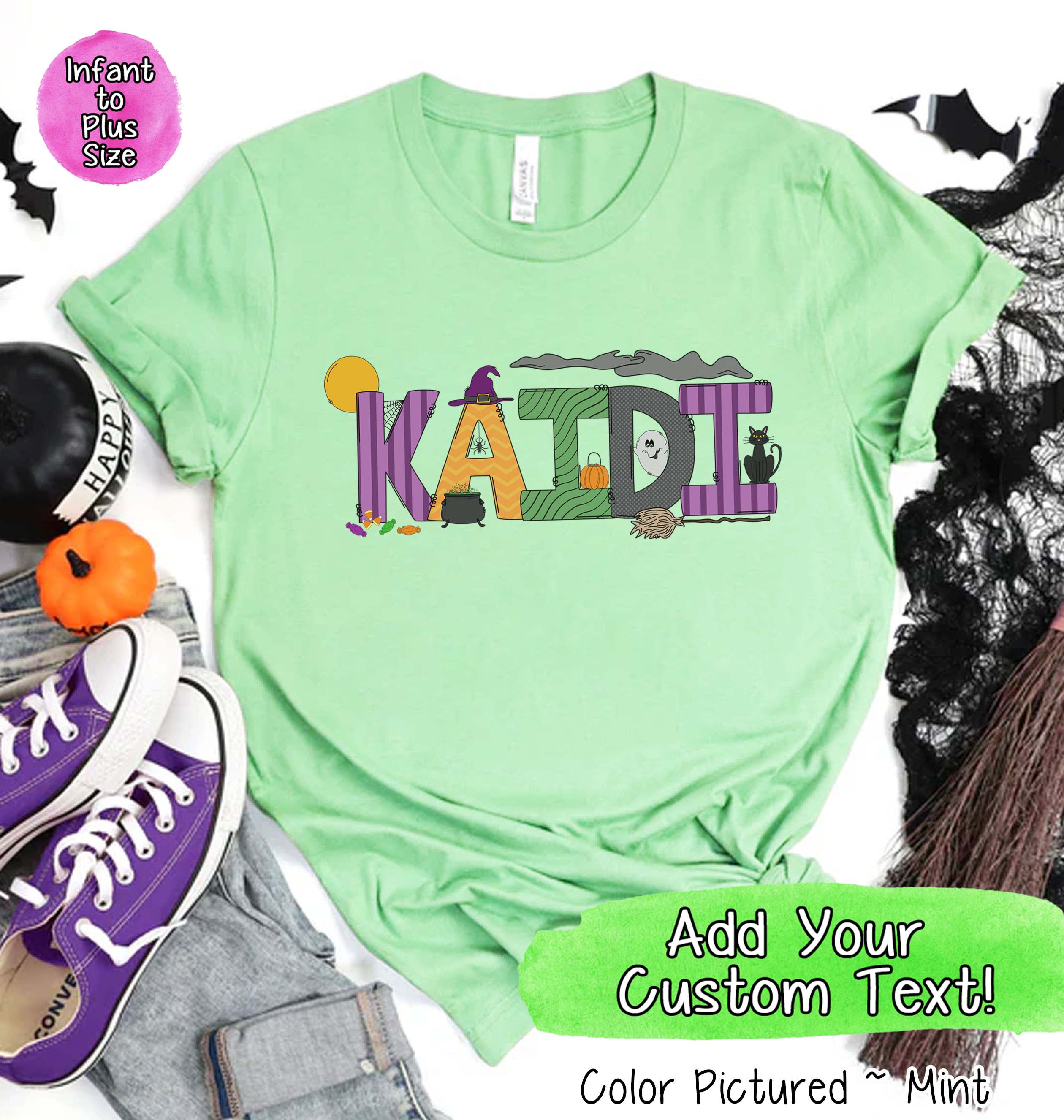 Personalized Doodle Letters  Halloween Tee