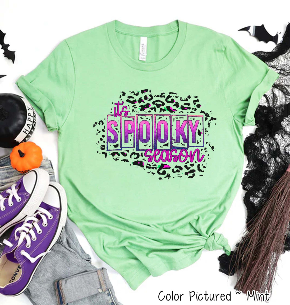 Spooky Season Leopard Halloween Tee