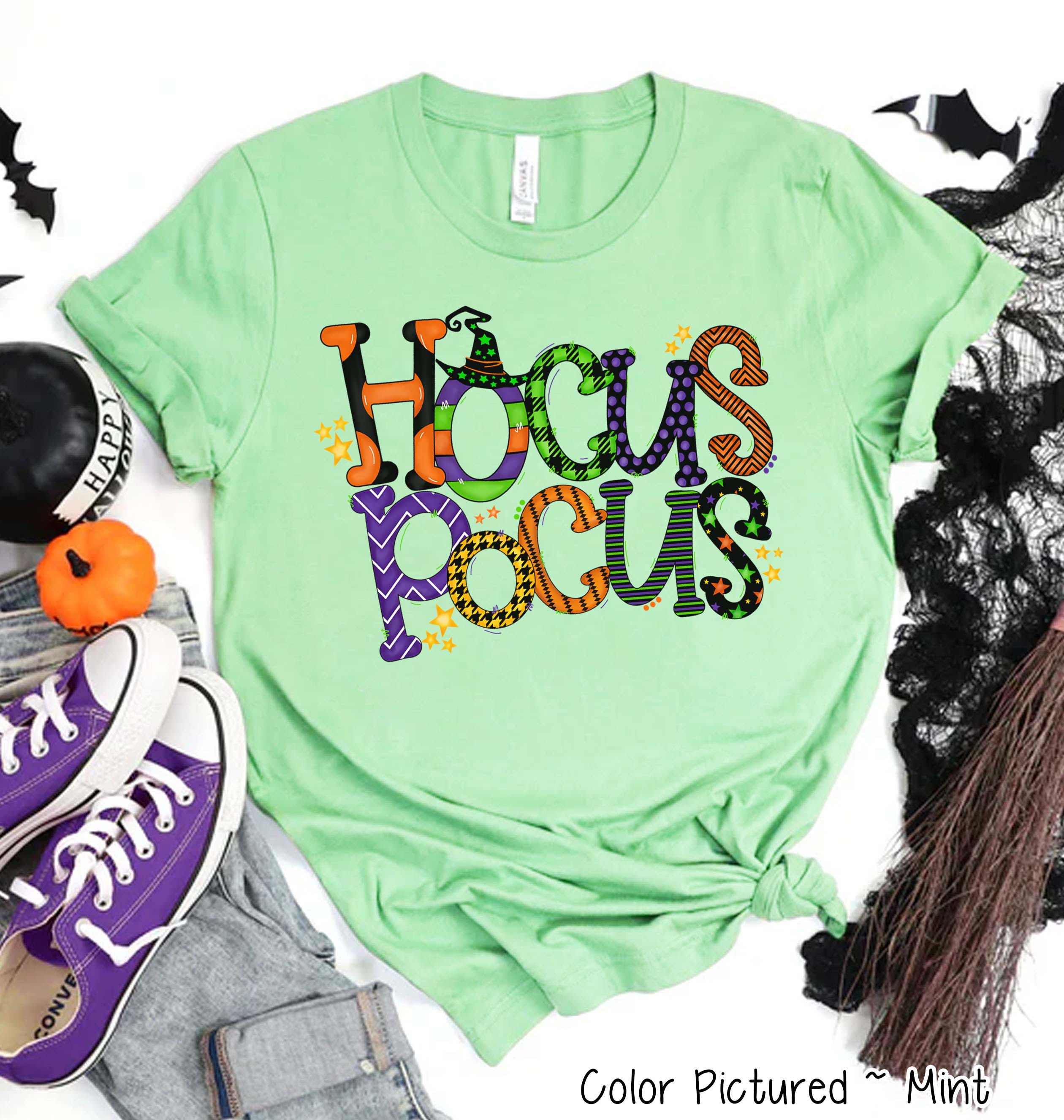 Hocus Pocus Doodle Letter Halloween Tee