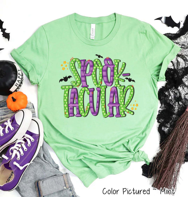 Spooktacular Doodle Letters Halloween Tee