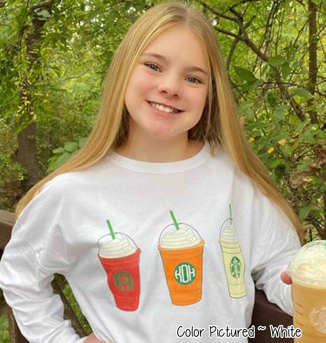 Starbucks Inspired Monogram Fall Tee