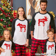 Personalized Family Matching Group Moose Christmas Raglan Tee