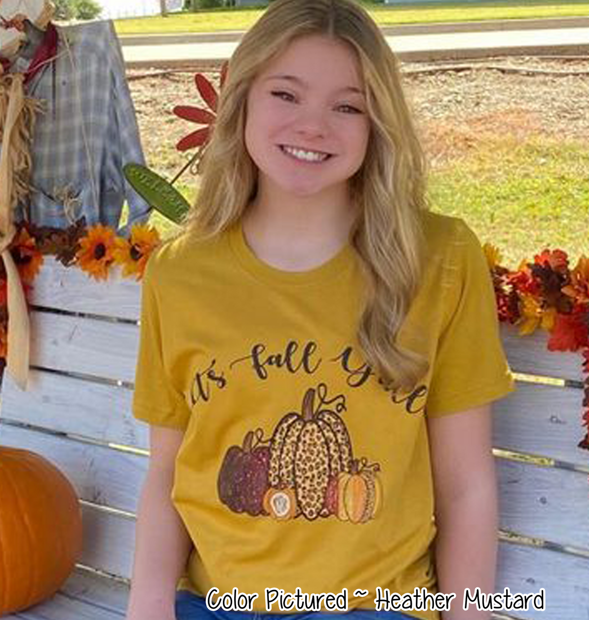 It's Fall Yall Monogram Glitter Pumpkin Fall Tee
