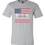 Patriotic Custom Dad-Mom-Grandpa-Grandma-Brother-Etc. Distressed Red White Blue Flag Tee