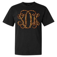 Leopard Print BIG Monogram Tee - Too Cute Custom Designs