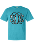 Zebra Print BIG Monogram Tee - Too Cute Custom Designs