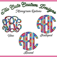 Primary Tie Dye BIG Monogram Tee - Too Cute Custom Designs