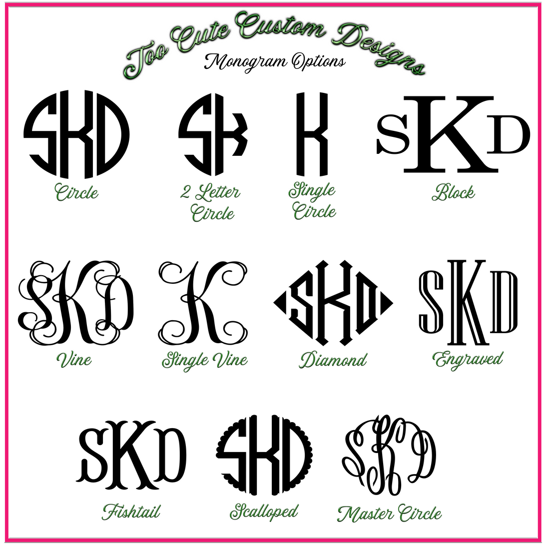 Pink Monogrammed Pumpkins ~ In October We Wear Pink - Too Cute Custom Designs