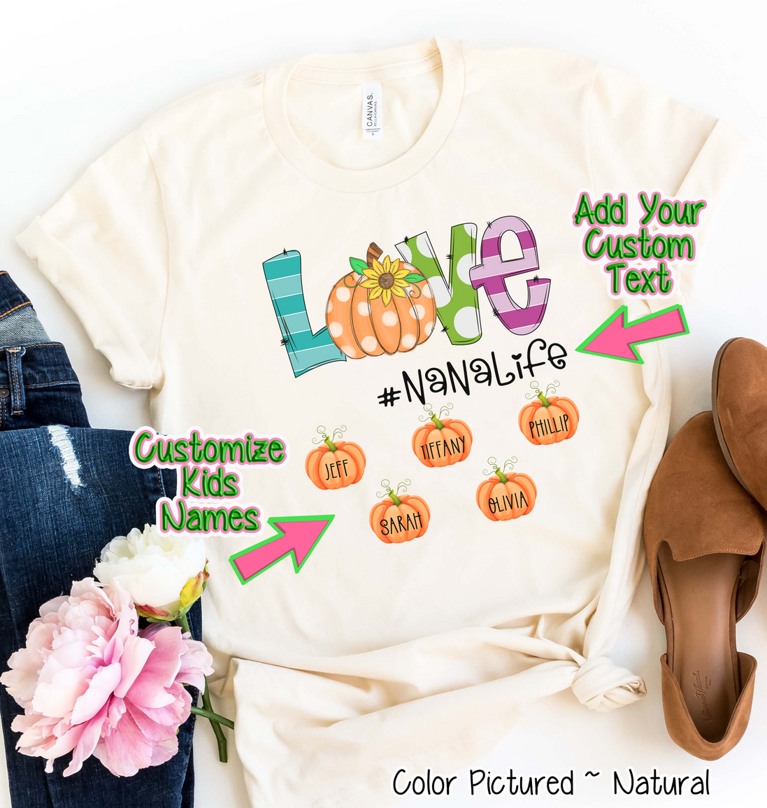 Love with Pumpkin Customized #Life ~ Custom Named Pumpkins Tee