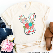 Monogram Blue and Rose Bunny Head Easter Tee