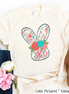 Monogram Blue and Rose Bunny Head Easter Tee
