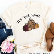 It's Fall Yall Monogram Glitter Pumpkin Fall Tee