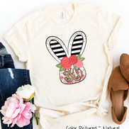Monogram Rose and Black Bunny Head Easter Tee