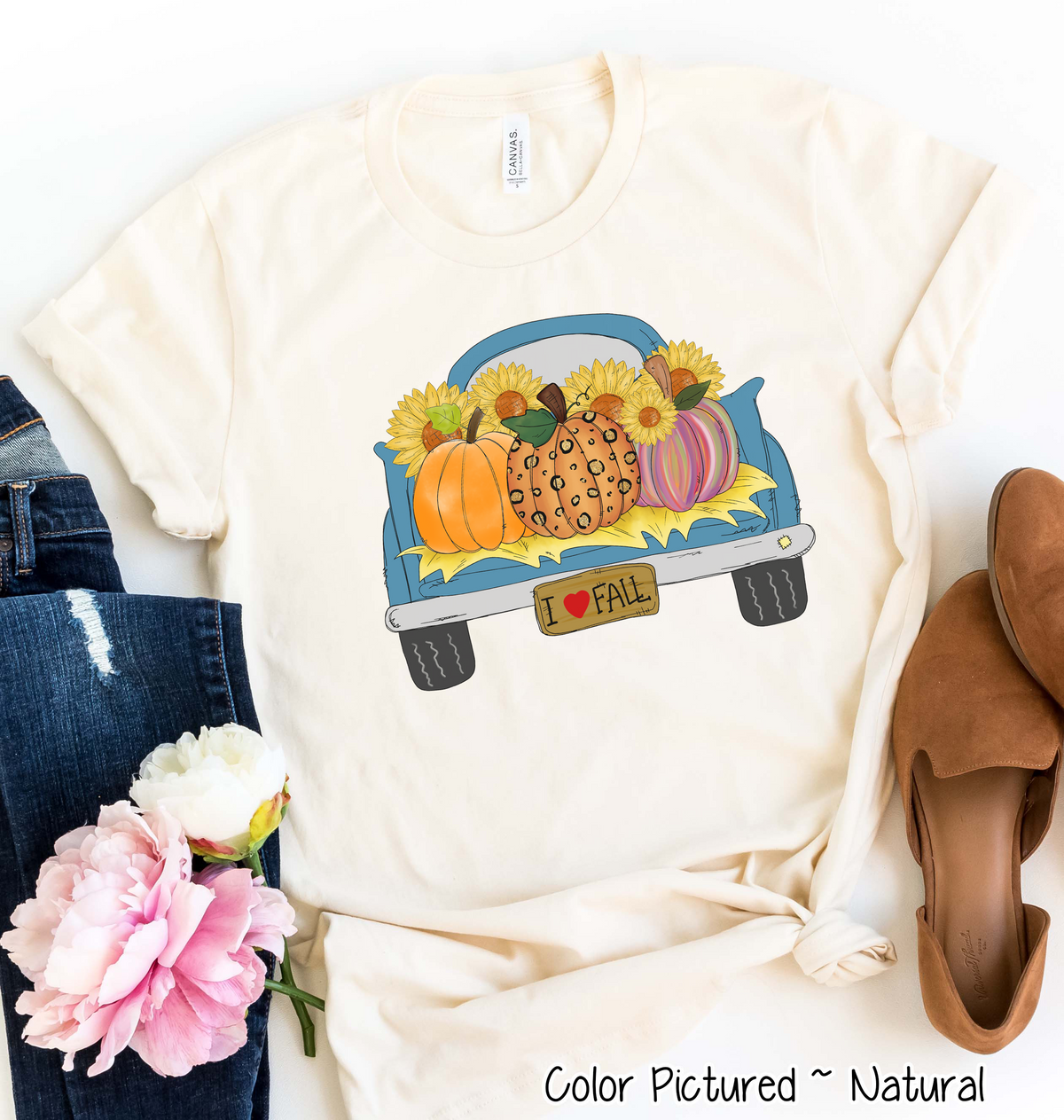 Vintage Truck full of Pumpkins Fall Tee