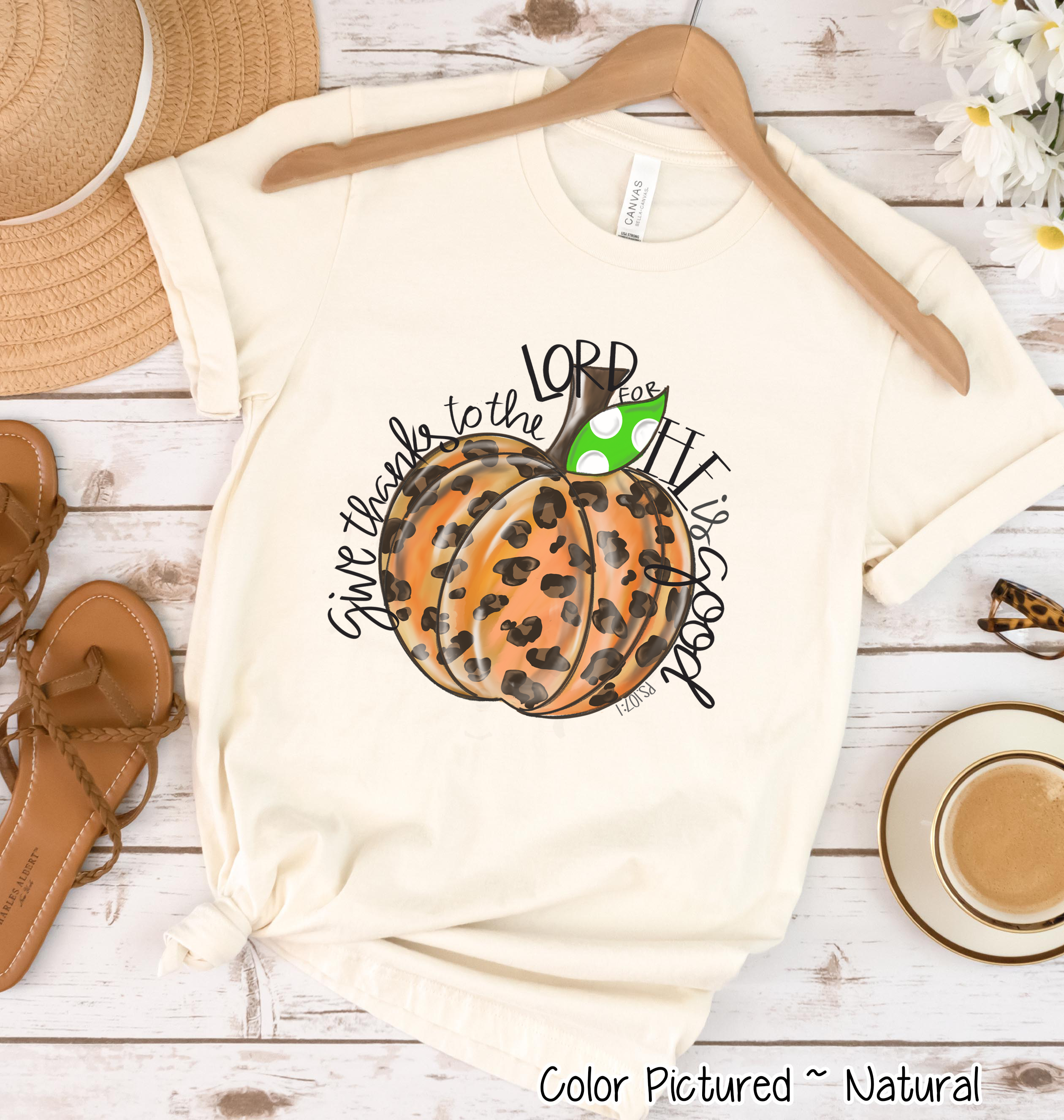 Give Thanks to the Lord Leopard Print Pumpkin Fall Shirt