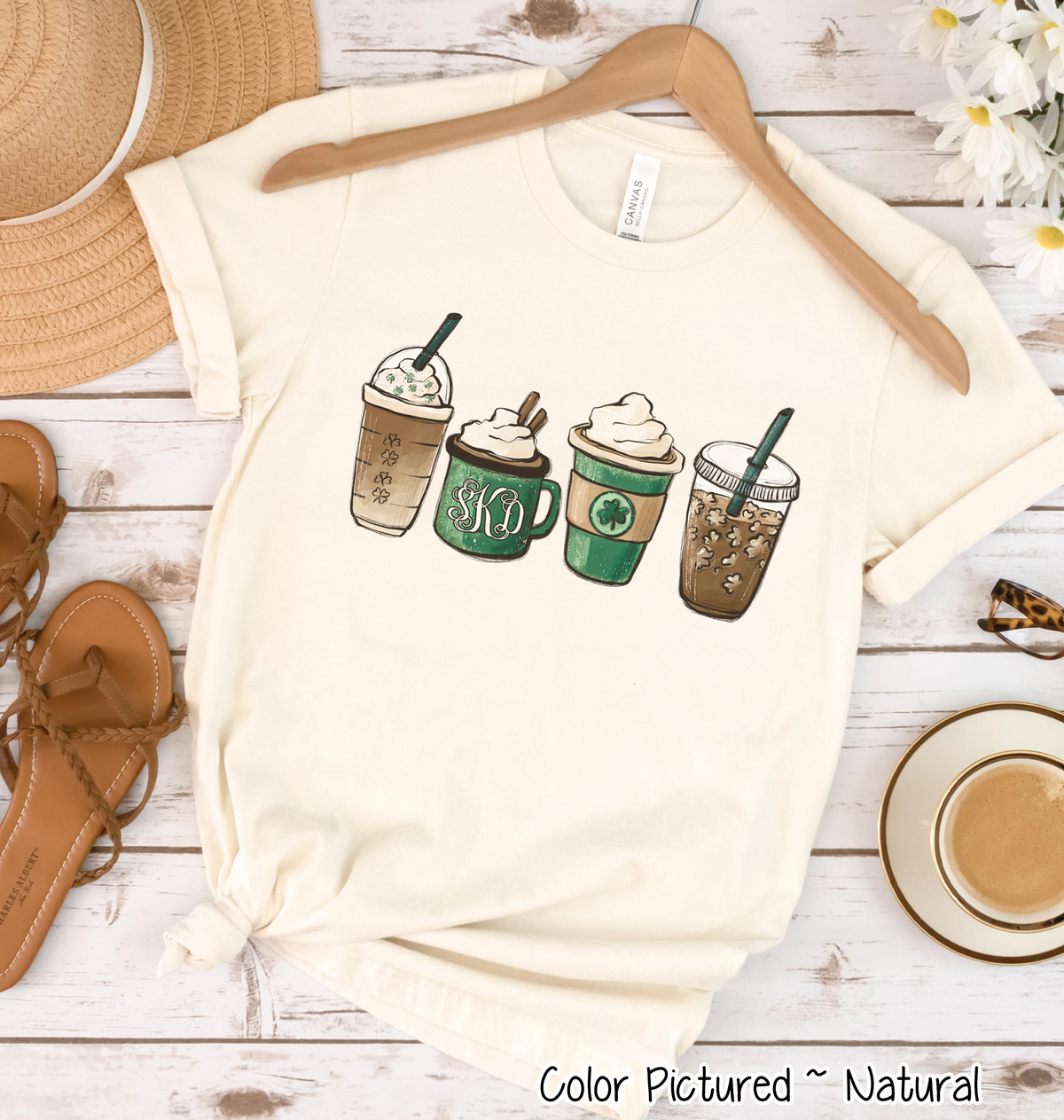Monogram St Patricks Day Coffee Tee