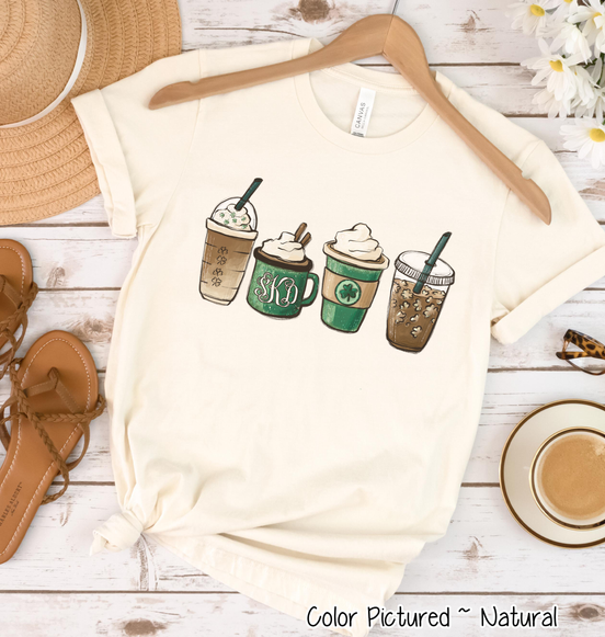 Monogram St Patricks Day Coffee Tee