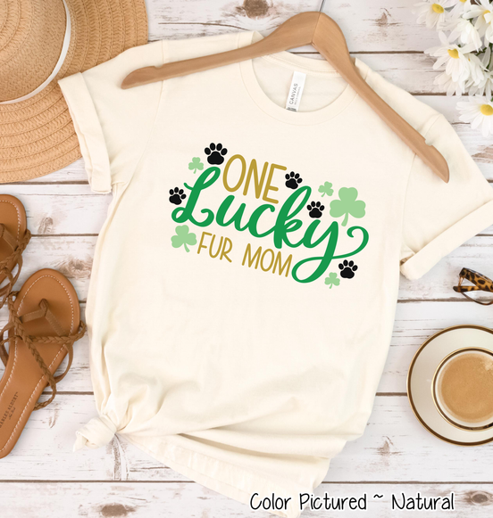 One Lucky Fur Mom St Patricks Day Tee