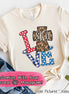 Patriotic LOVE with Leopard Cross Monogram Tee