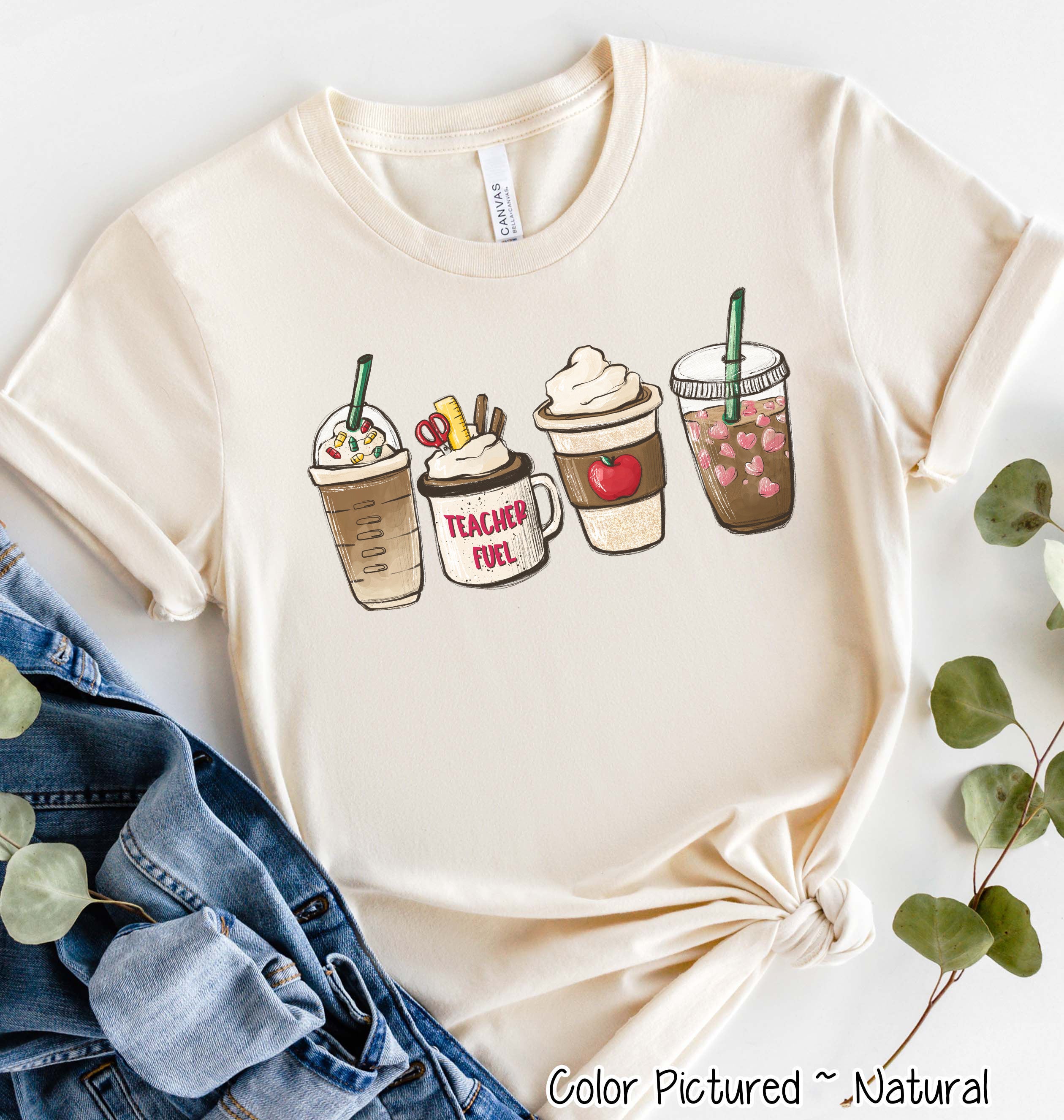 Coffee Latte Teacher Fuel Tee