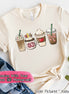Monogram Coffee Latte Teacher Tee