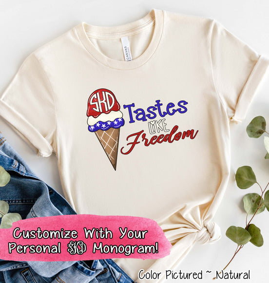 Tastes Like Freedom Ice Cream Monogram Tee