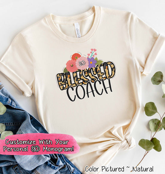 Monogram Blessed Leopard Coach Tee