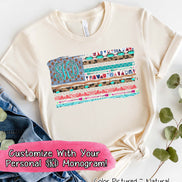 Patriotic Junky Flag Monogram Tee