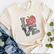 Monogram LOVE Zebra Print with Custom Text