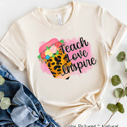 Teach Love Inspire Leopard Pencil Tee