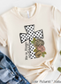 He Is Risen Black Dot Cross Easter Tee