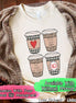 Monogrammed Leopard and Plaid Coffe Cup Christmas Tee