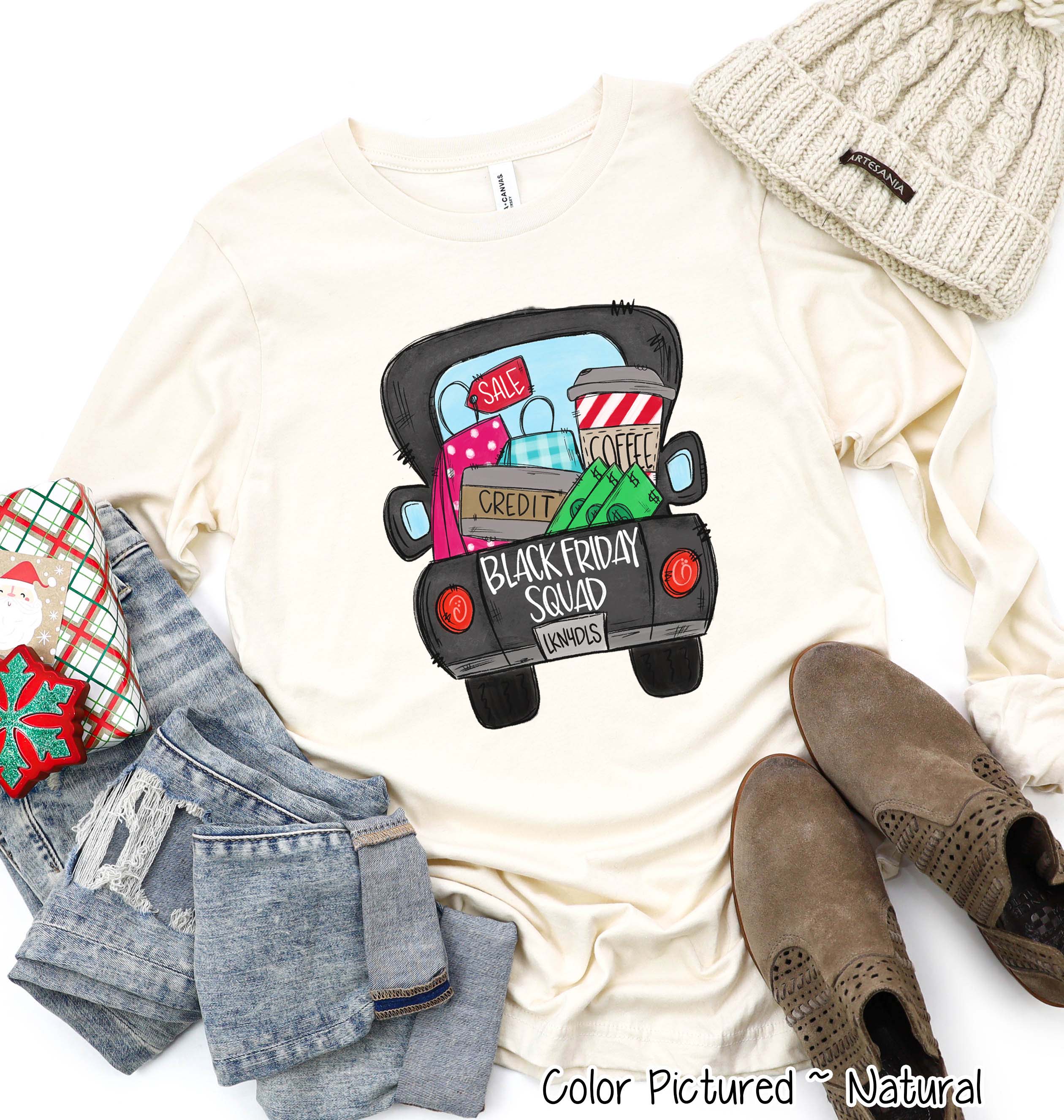 Black Friday Squad Truck Holiday Tee