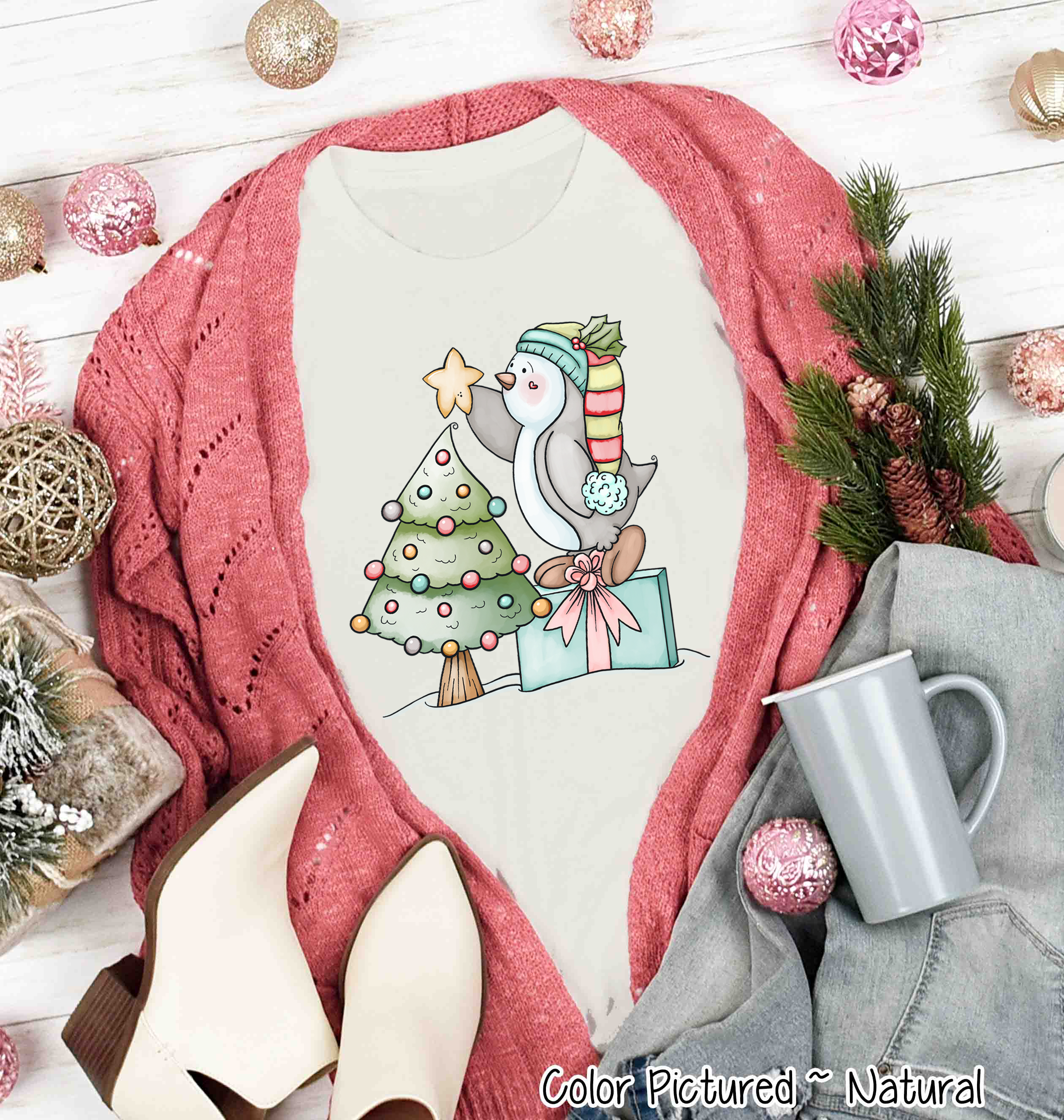 Penguin Christmas Tree Tee