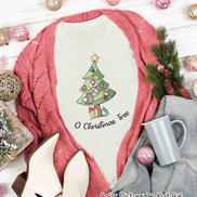 Patchwork O Christmas Tree Christmas Tee