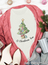 Patchwork O Christmas Tree Christmas Tee