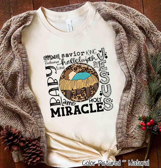 Baby Jesus Typography Word Art Christmas Tee