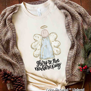 Glory to the New Born King Angel Christmas Tee