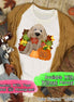 Golden Doodle Dog Fall Pumpkin Monogram Tee