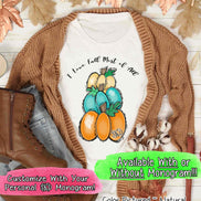I Love Fall Stack of Monogram Pumpkins Tee