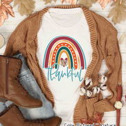 Thankful Fall Rainbow Monogram Tee