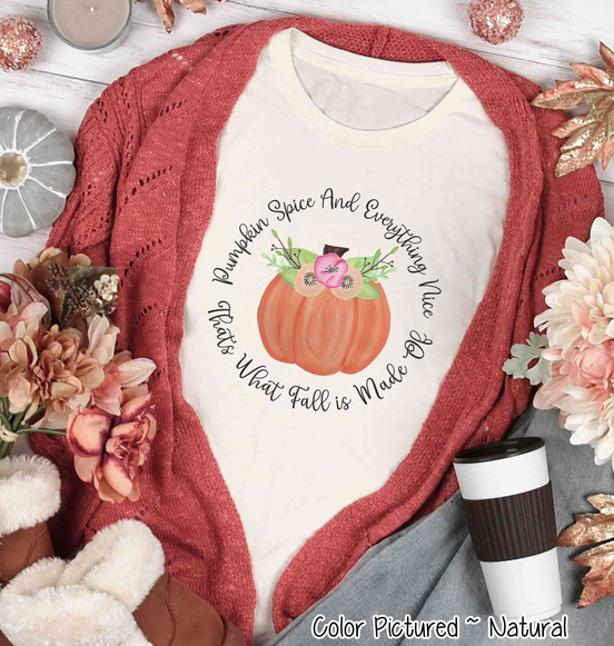 Pumpkin Spice & Everything Nice Floral Pumpkin Tee