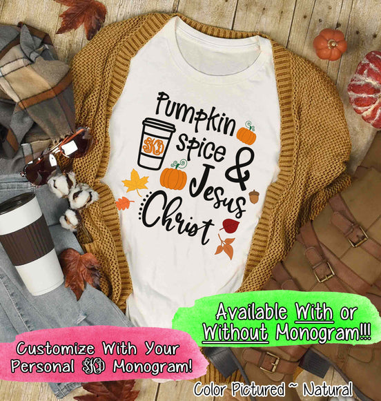 Pumpkin Spice & Jesus Christ Monogram Tee