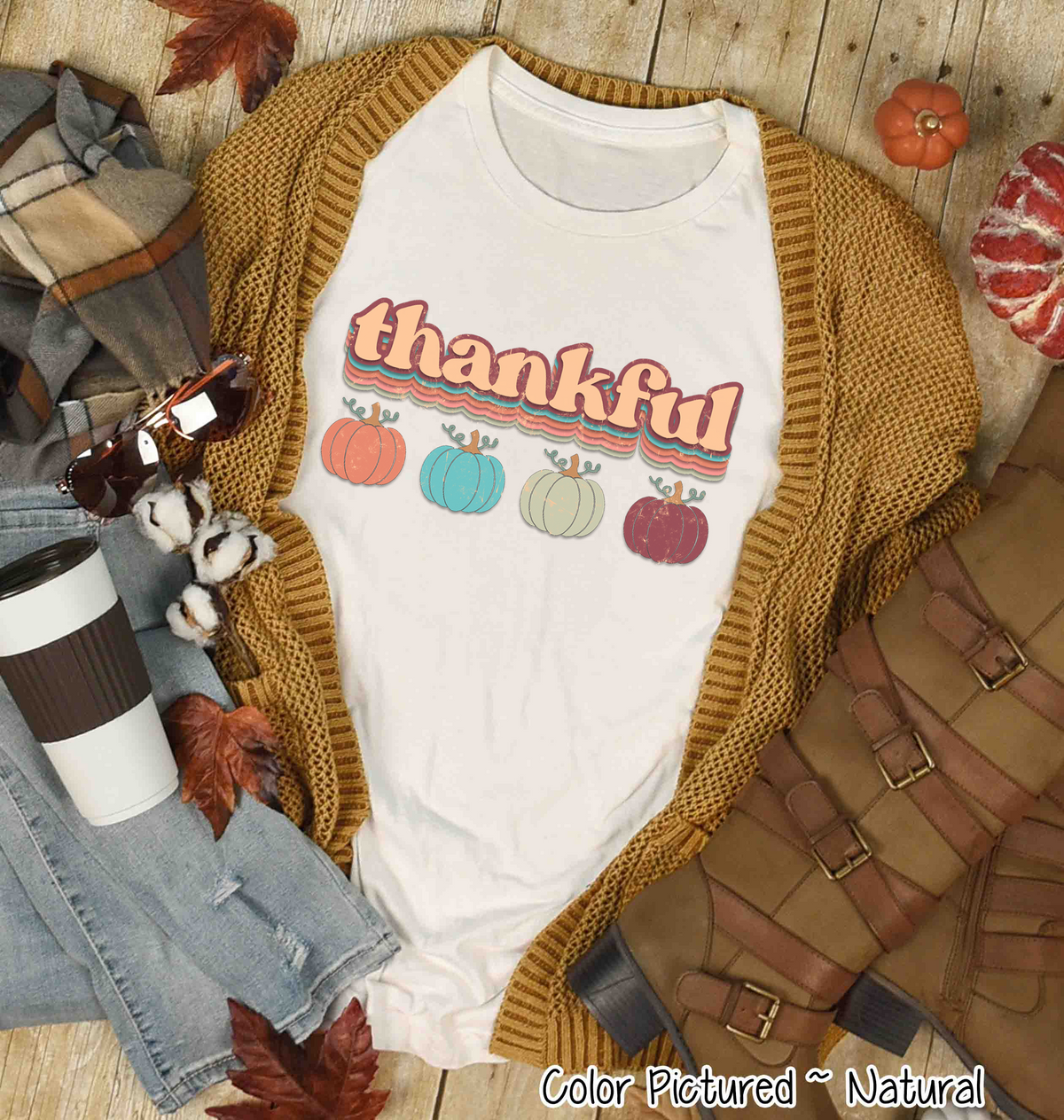Retro Fall Thankful Tee