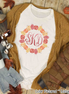 Fall Pumpkin Monogram Wreath Tee