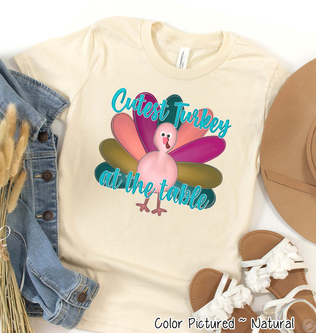 Cutest Turkey at the Table Thanksgiving Tee