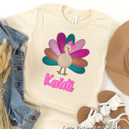 Personalized Girl Turkey Thanksgiving Tee